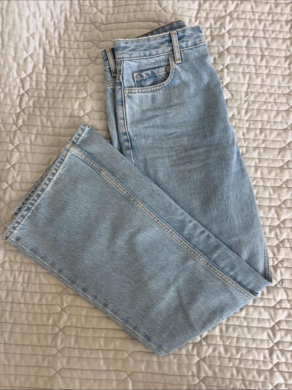 Ganni Women’s Relaxed Straight Jeans — Light Blue